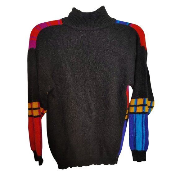 Vtg. IB Diffusion Medium Bright Color Block Sweater 90's, Lambs Wool Rabbit Hair - Picture 2 of 3